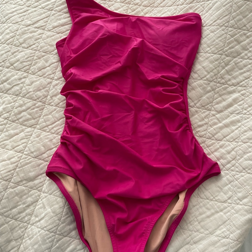 J. Crew One Shoulder Pink Bathing Suit NWT